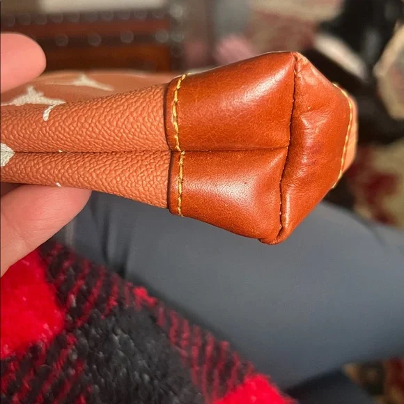 Dooney & Bourke Orange and White Longhorn Zip Pouch - Picture 2 of 4